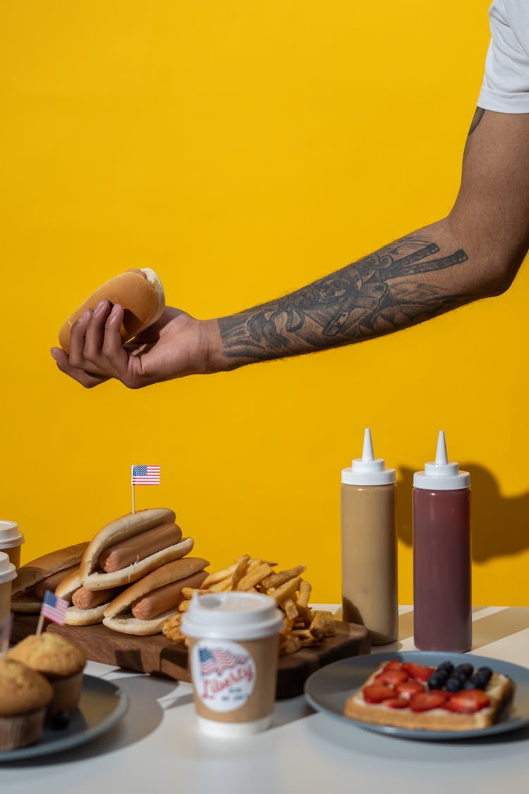 Fast Food Served On Table