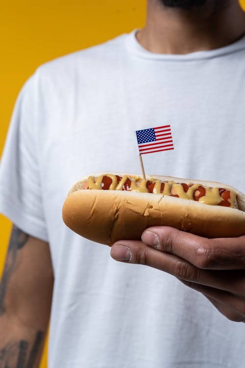 Free Person Holding Hotdog Stock Photo
