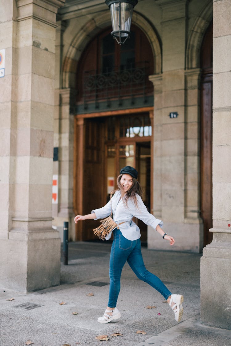 Happy Woman Jumping 