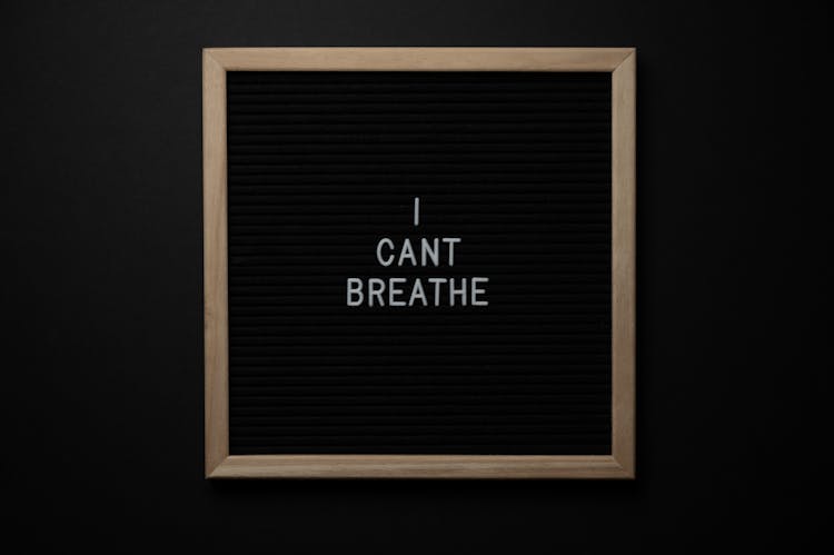 Sign I Cant Breath On Blackboard