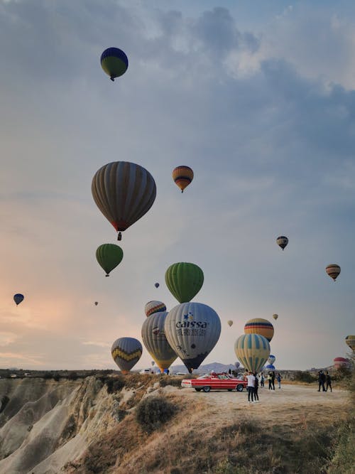 Kostenloses Stock Foto zu cappadocia, flugzeug, heißluftballons