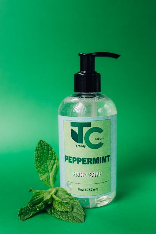 Bottle of Peppermint Liquid Soap