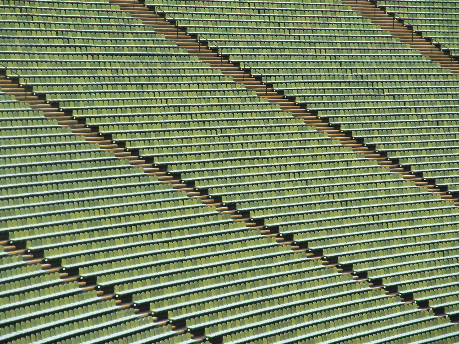 Green Seats of The Olympic Stadium in Munich