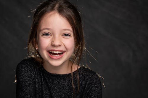 Free Girl in Black Top Smiling Stock Photo