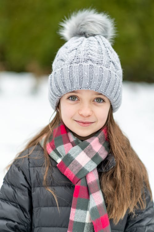 Girl Wearing Gray Knit Cap Smiling · Free Stock Photo