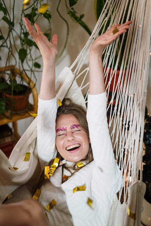 Free Girl in White Long Sleeve Shirt Smiling Stock Photo