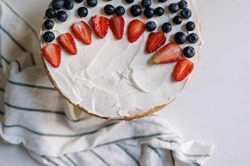 Free Cake Decorated with Berries  Stock Photo