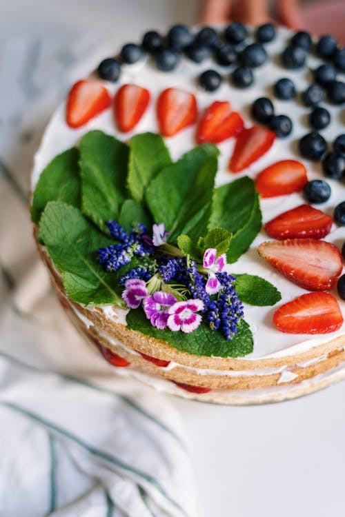 Strawberry and Blackberry on White Ceramic Bowl