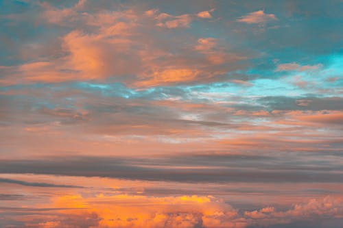 Gratis lagerfoto af blå himmel, gylden solnedgang, kræk baggrund
