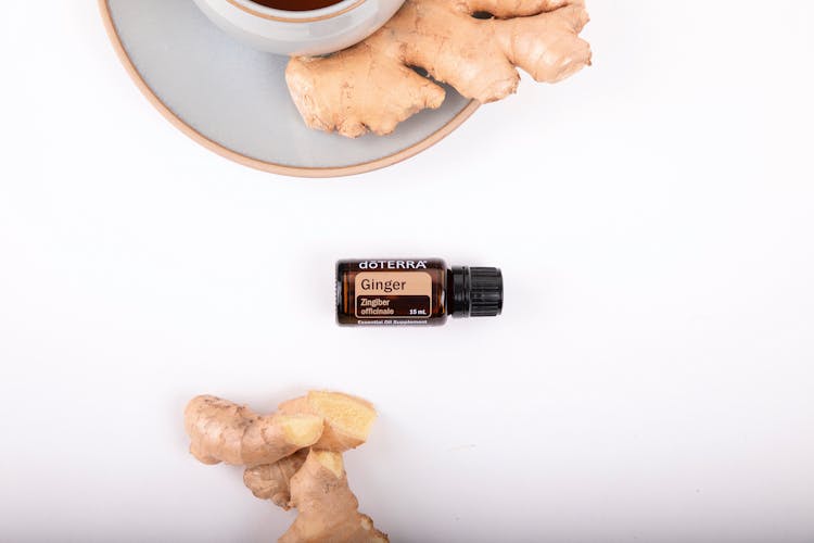 A Product Photography Of Doterra Ginger Essential Oil