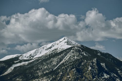 Snow Covered Mountain Under White Clouds