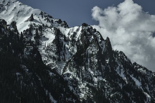 Free Breathtaking view of the snow-covered Rocky Mountains in Colorado during winter. Stock Photo