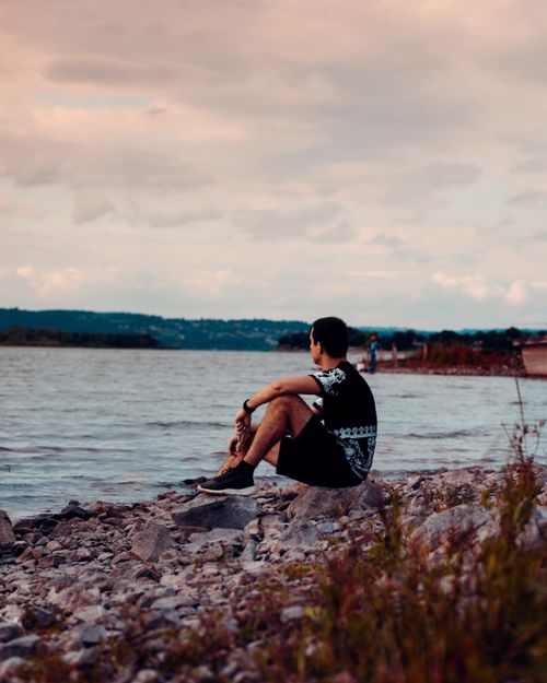 Free stock photo of colors, lake, man Stock Photo