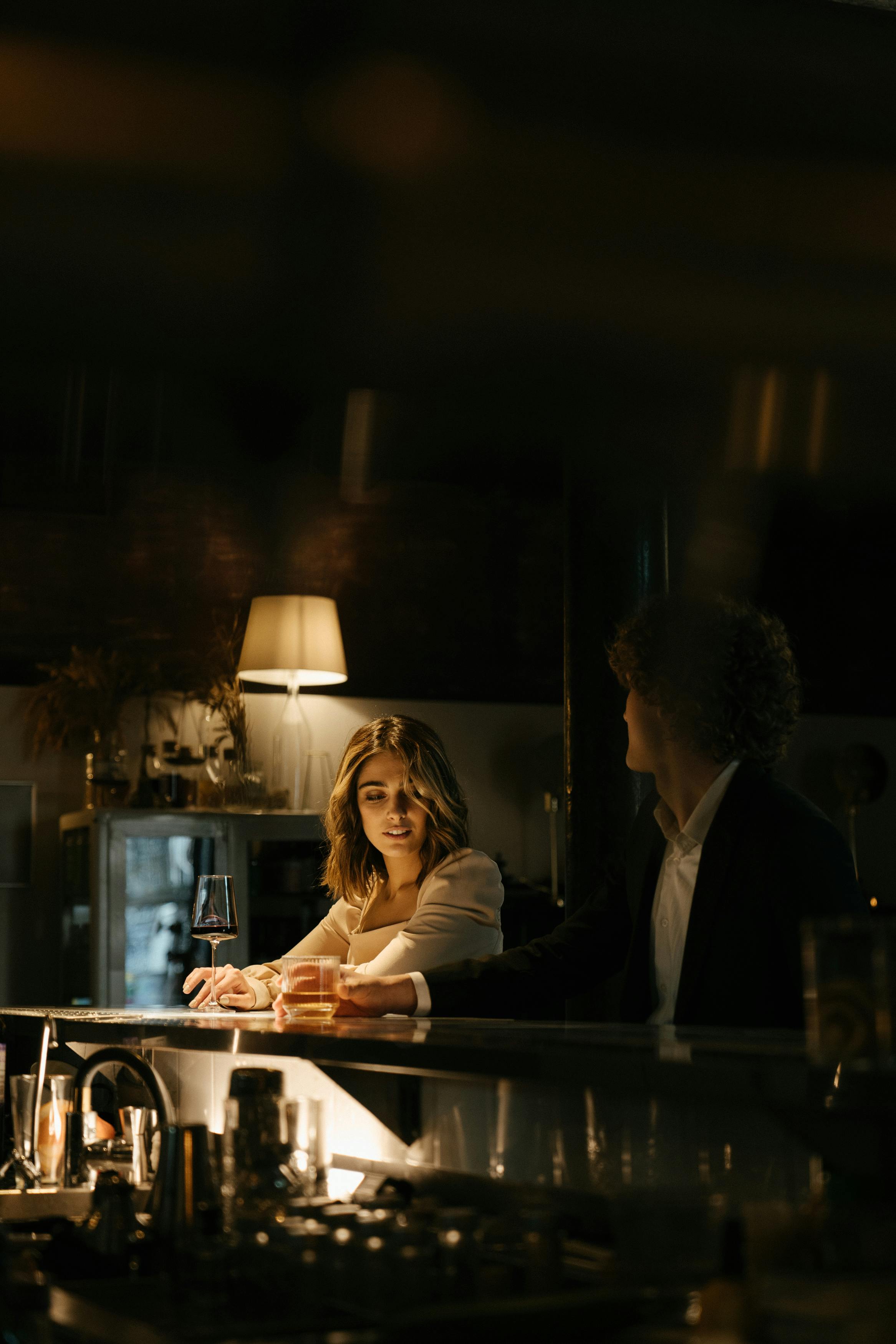 man and woman sitting at the table