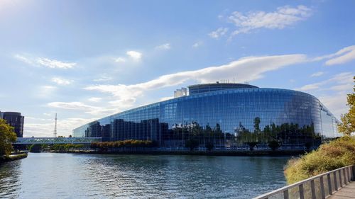 Free stock photo of european parliament, glass building, strasbourg Stock Photo
