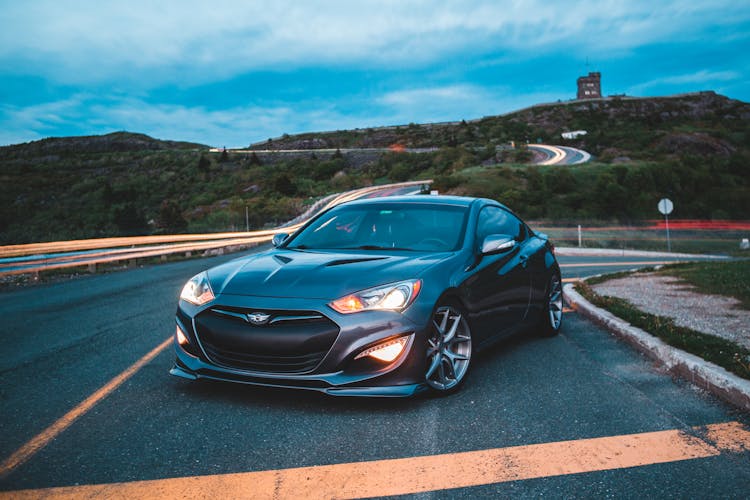 Sports Car On Empty Road