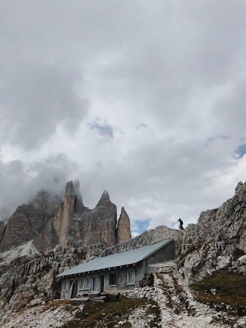 Cabin Beside Rock Formations