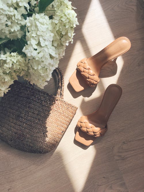 Sandals on Wooden Flooring 