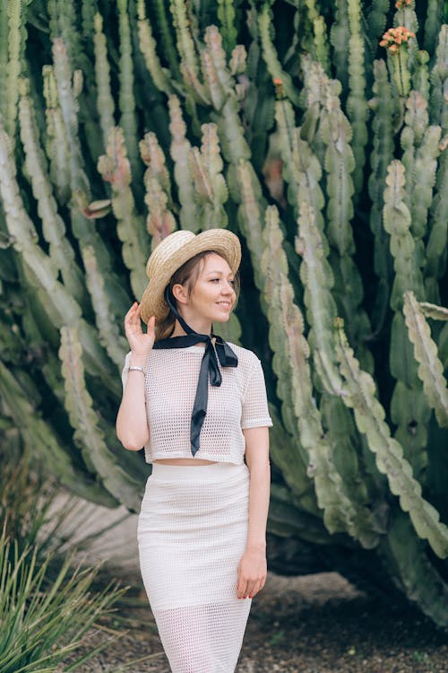 Immagine gratuita di cactus, cappello da sole, cappello di paglia