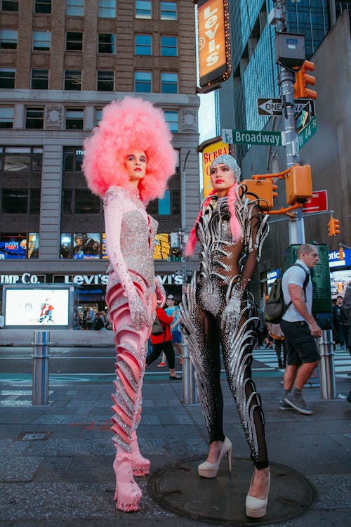 Two Drag Queens in Costumes