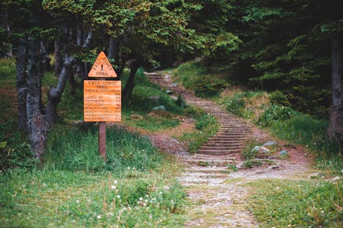 Brown Wooden Signage on Green Grass Field