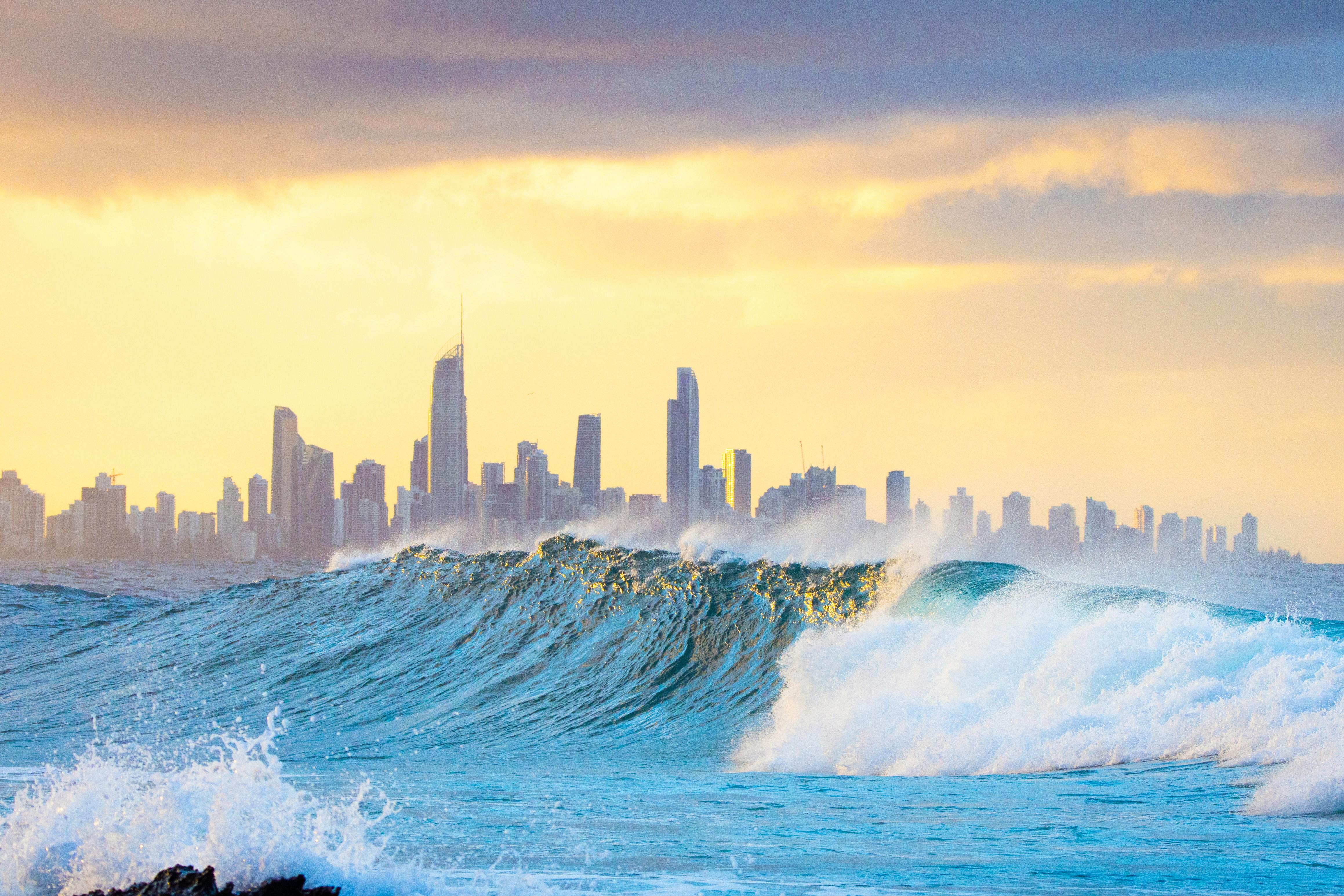 Photo of Beach Waves During Golden Hour · Free Stock Photo