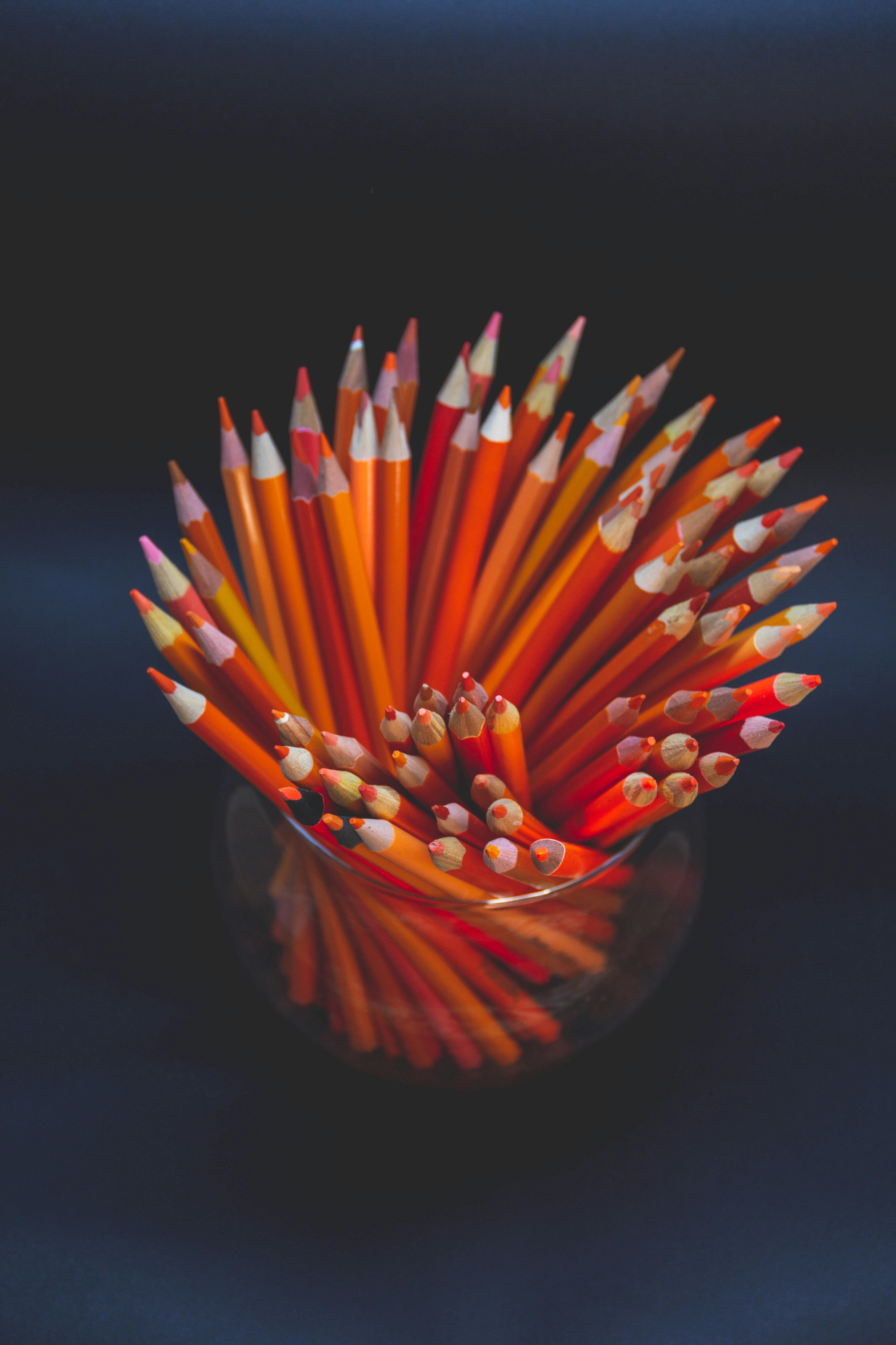 Colored Pencils in Glass Container · Free Stock Photo