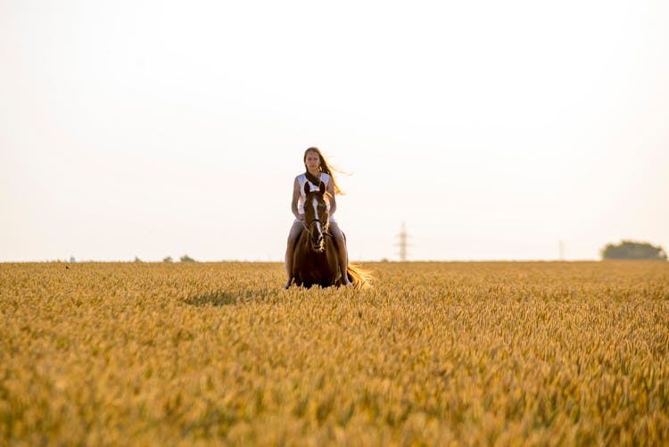 A Girl Riding A Horse