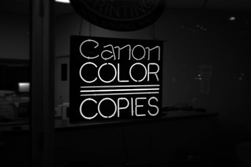 Grayscale Photography of Neon Signage