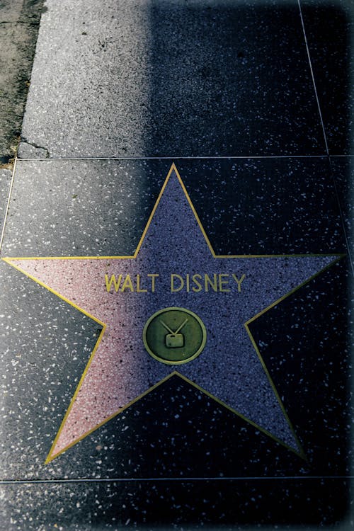 Free Walt Disney's Motion Picture Star on the Hollywood Walk of Fame Stock Photo