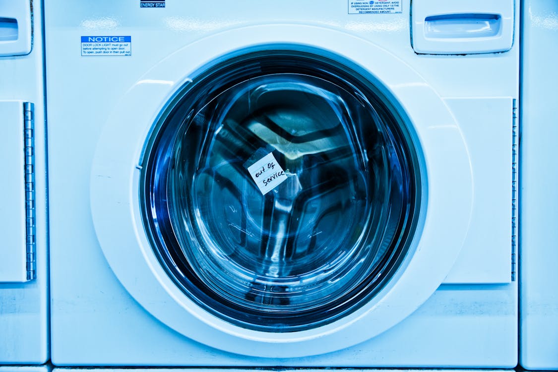 Free White Front Load Washing Machine Stock Photo
