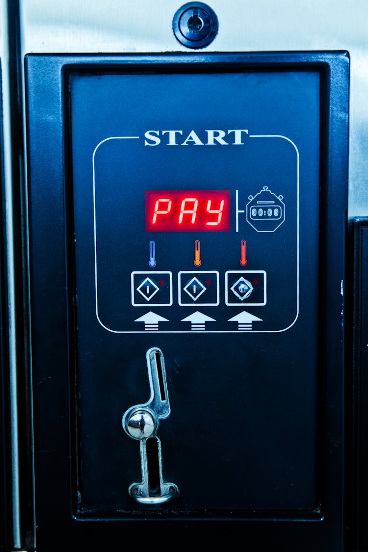 Close-Up Shot Of A Digital Vending Machine