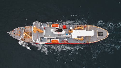 Top View Photo of Ship on Sea