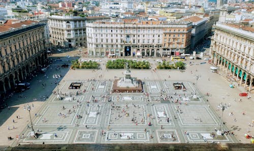 Free Piazza del Duomo, Cathedral Sqaure, Milano, Italy  Stock Photo