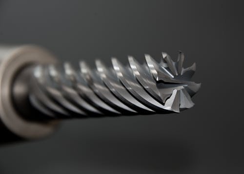 Silver Drill Bit in Macro Lens