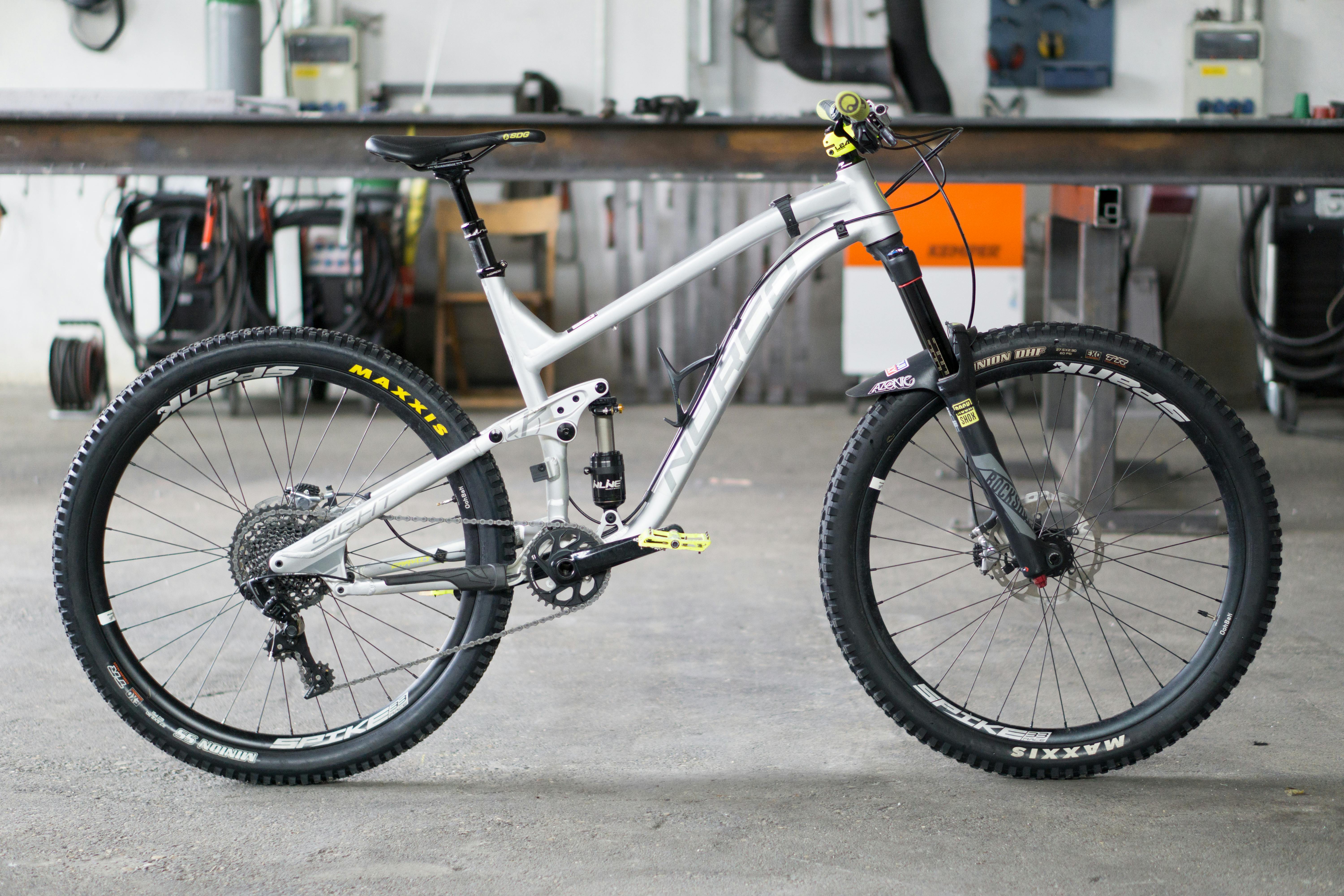 white and black mountain bike