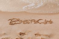 Foot Prints on Brown Sand