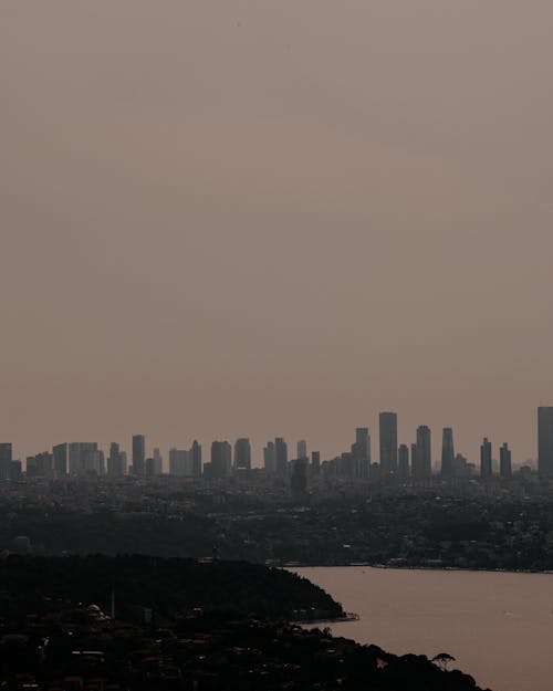 City Skyline Under Gray Sky