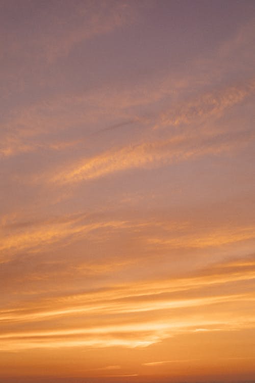 Free Blue Sky and White Clouds during Sunset Stock Photo