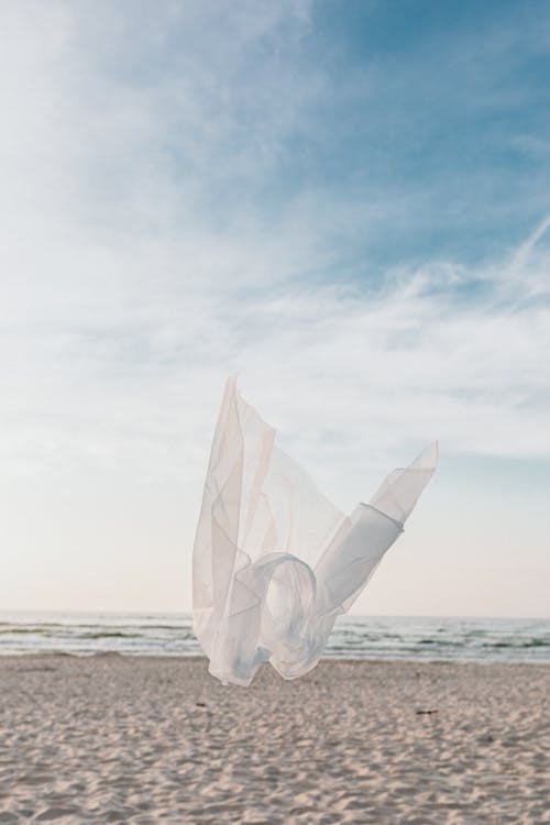 Kostnadsfri bild av blå himmel, hav, organza