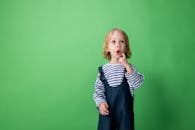 Girl in Black and White Striped Long Sleeve Shirt