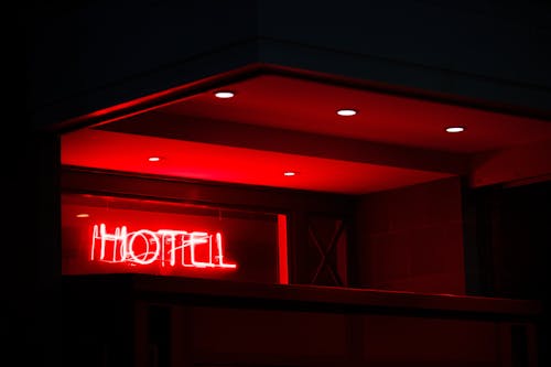 Free Hotel Neon Lights Signage Stock Photo