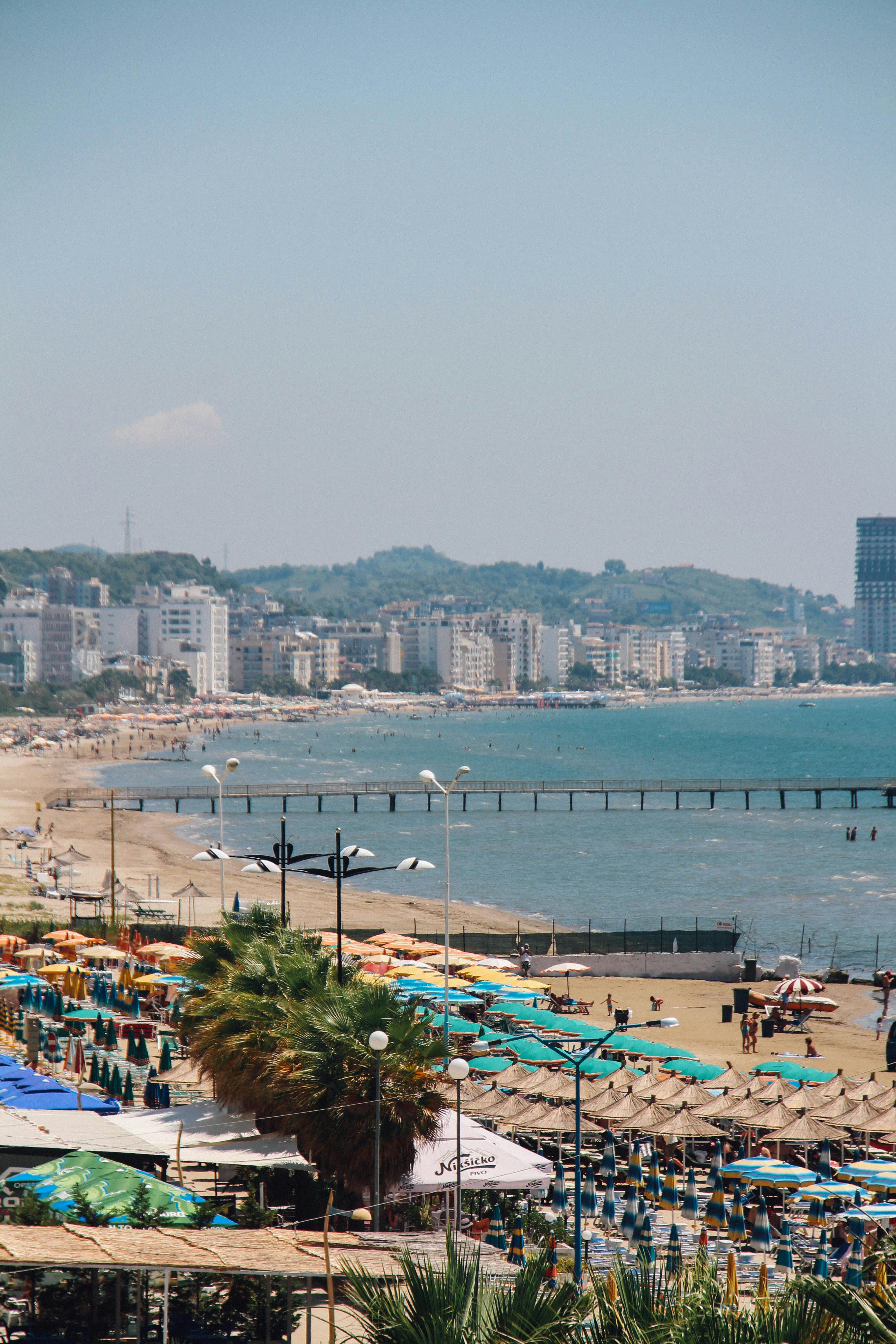 aerial view of a beach