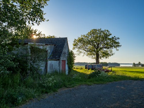 Free stock photo of blå himmel, bondegård, lade