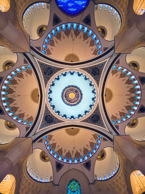 Free Captivating view of the adorned ceiling in Çamlıca Mosque, Istanbul. Stock Photo