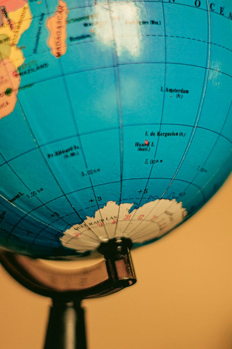 Globe Showing The South Pole