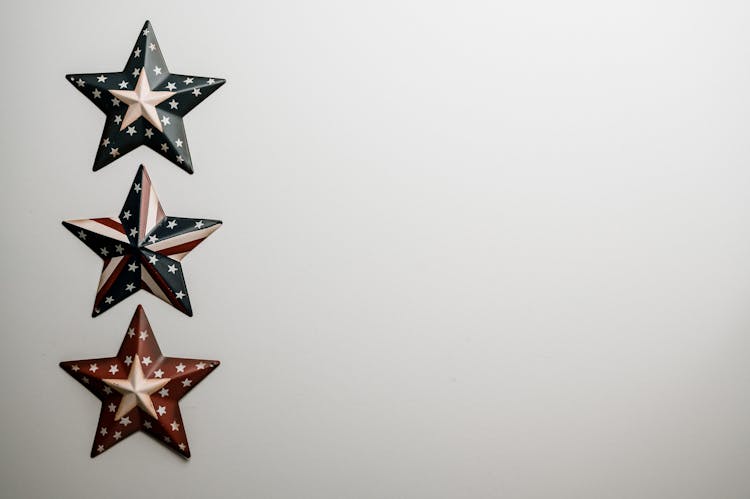 Row Of Raised Army Stars With Stars And Stripes