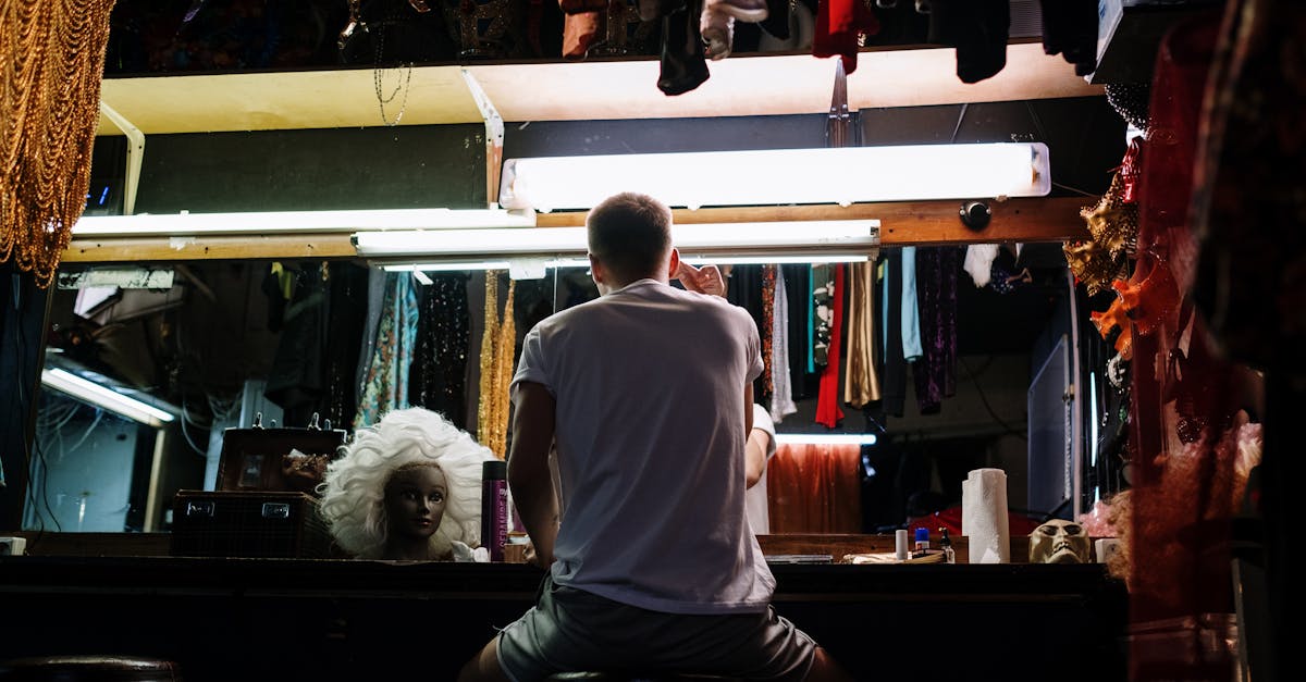 Back View of Drag Queen in Dressing Room · Free Stock Photo