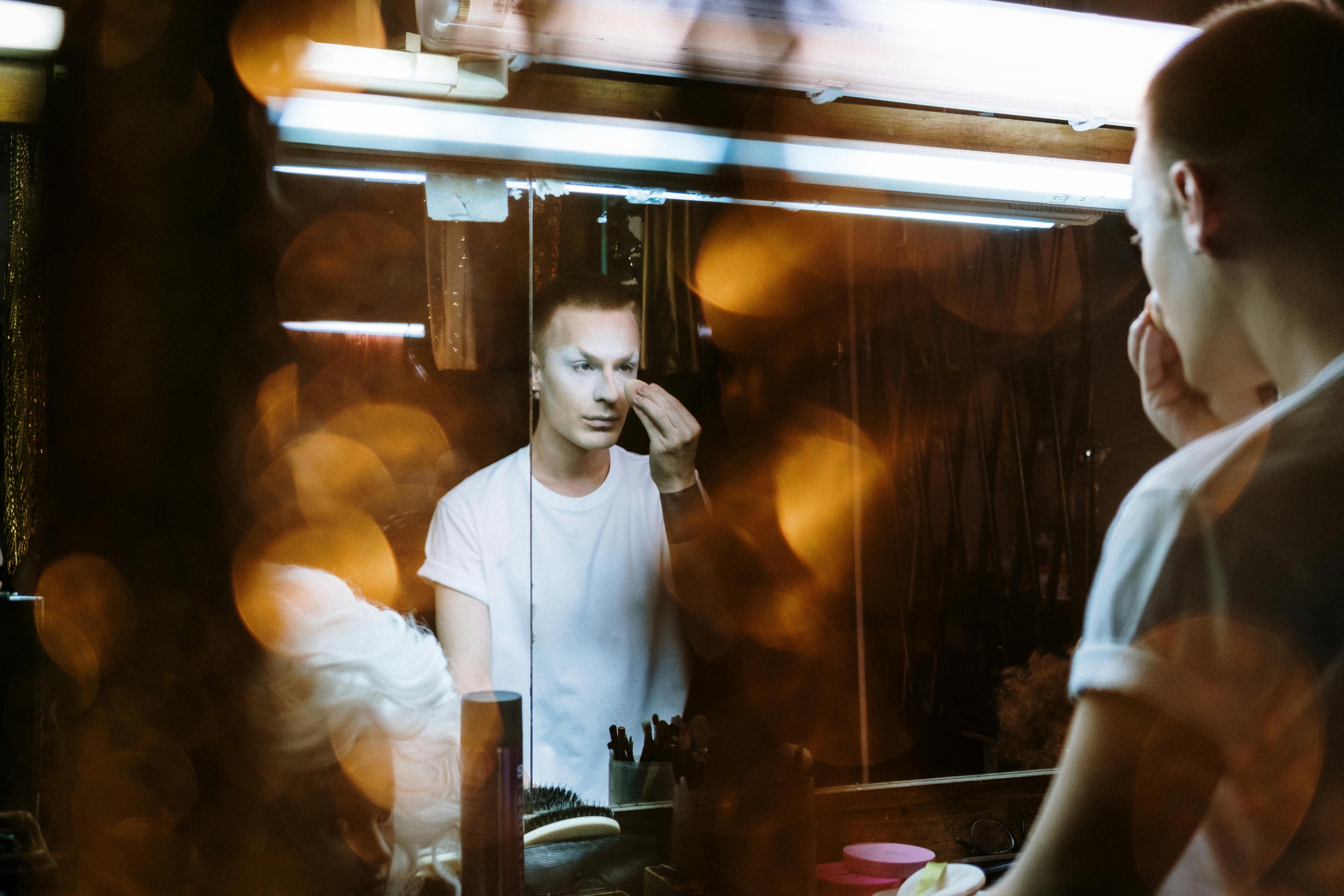 Drag Queen Applying Makeup Free Stock Photo