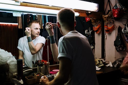 Drag Queen Applying Makeup